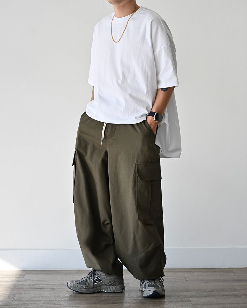 SIO WIDE CARGO PANTS KHK