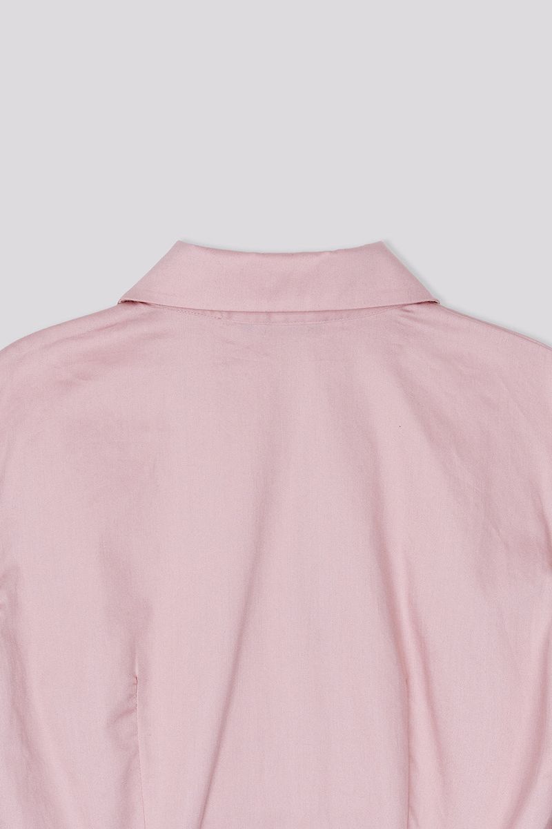 Cropped Puff Shirt Pink