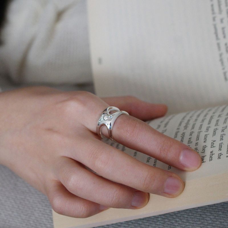 Bold double qubic ring (Aquamarine)