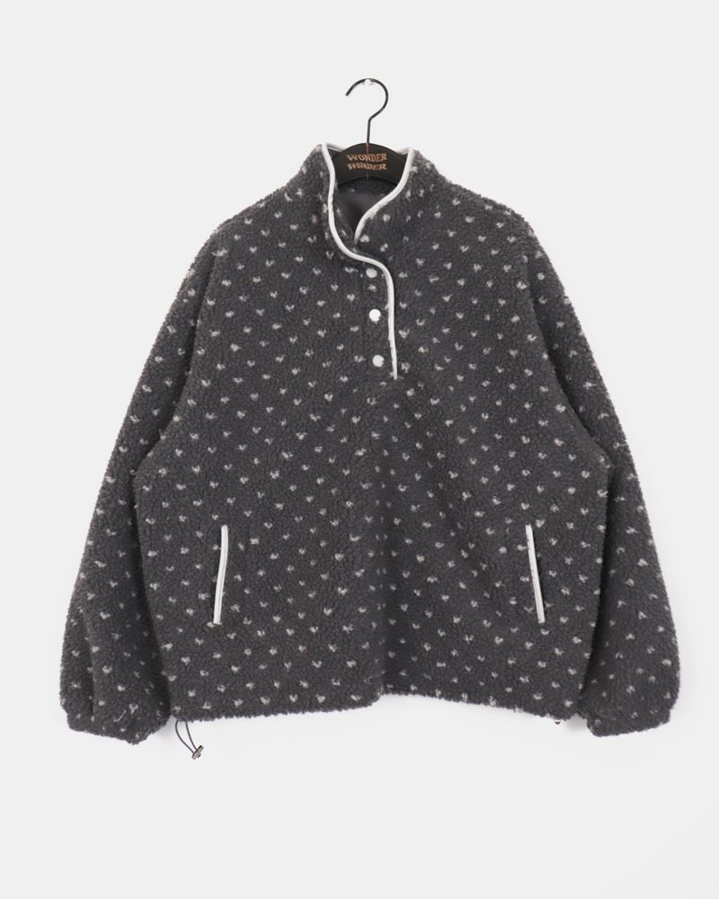 Tana dot half snap button fleece