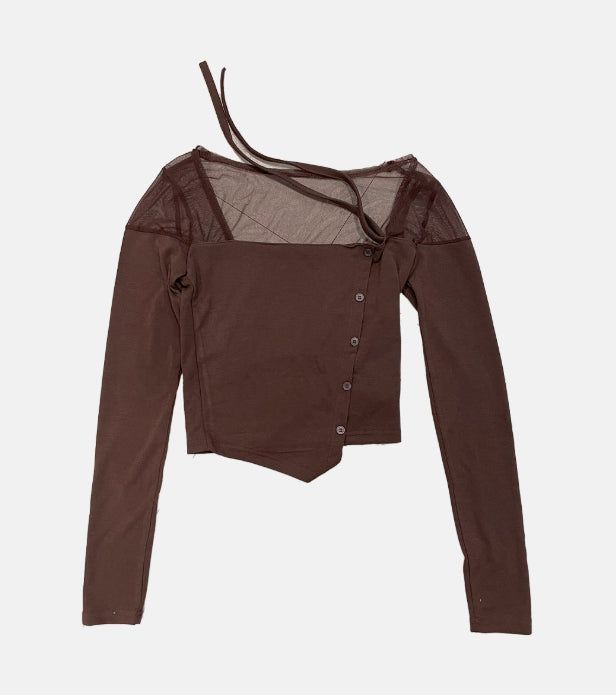 Mesh see-through string t-shirt