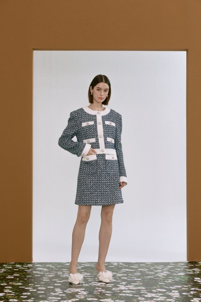 Colored tweed jacket