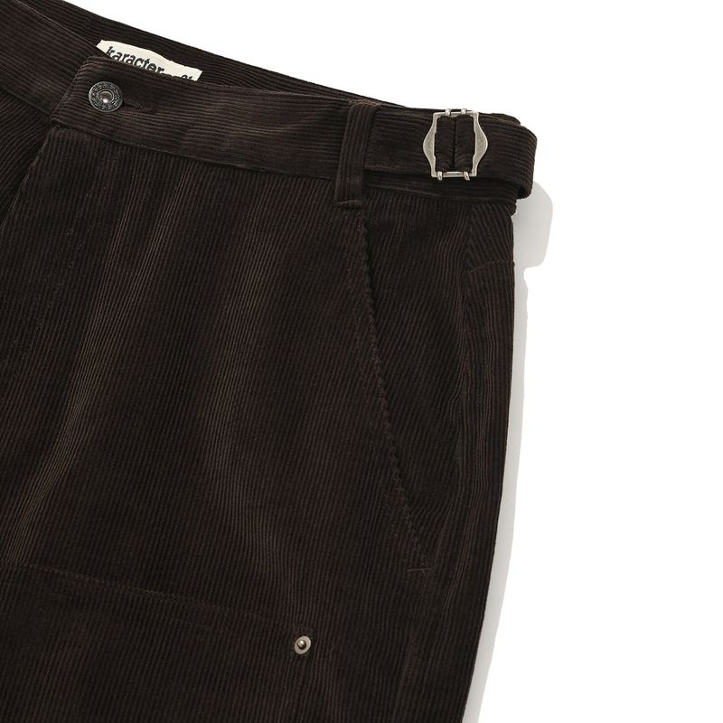 Corduroy carpenter pants / Dark brown
