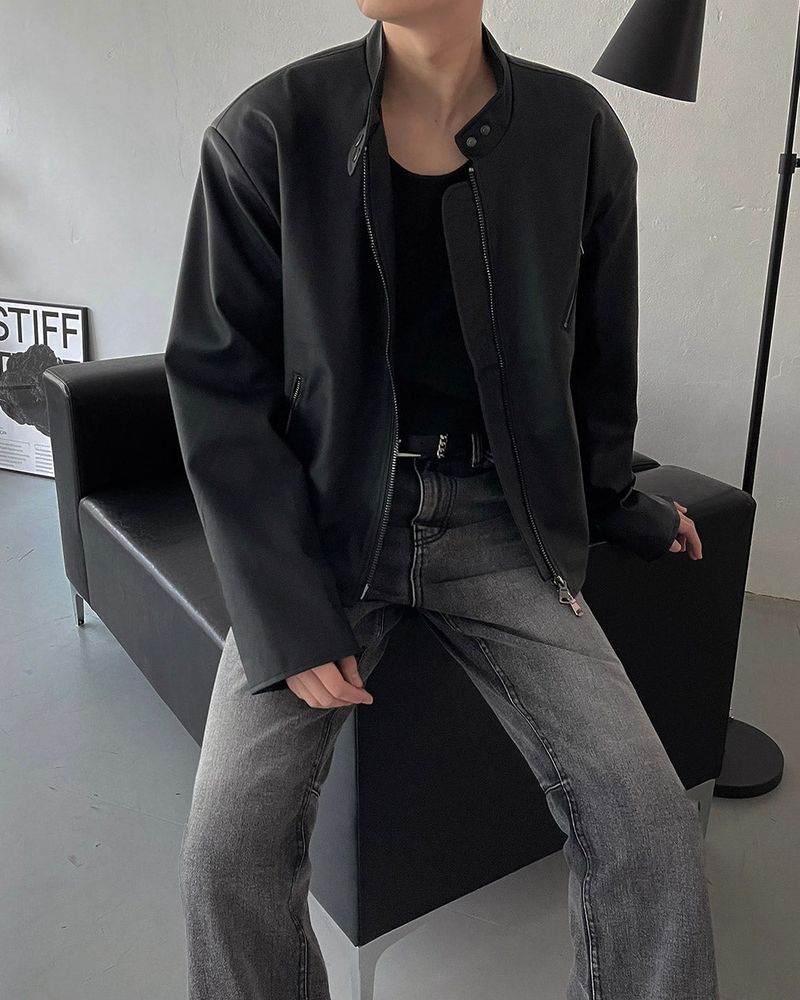 OA Padded Matte Coated Leather Jacket (2 colors)