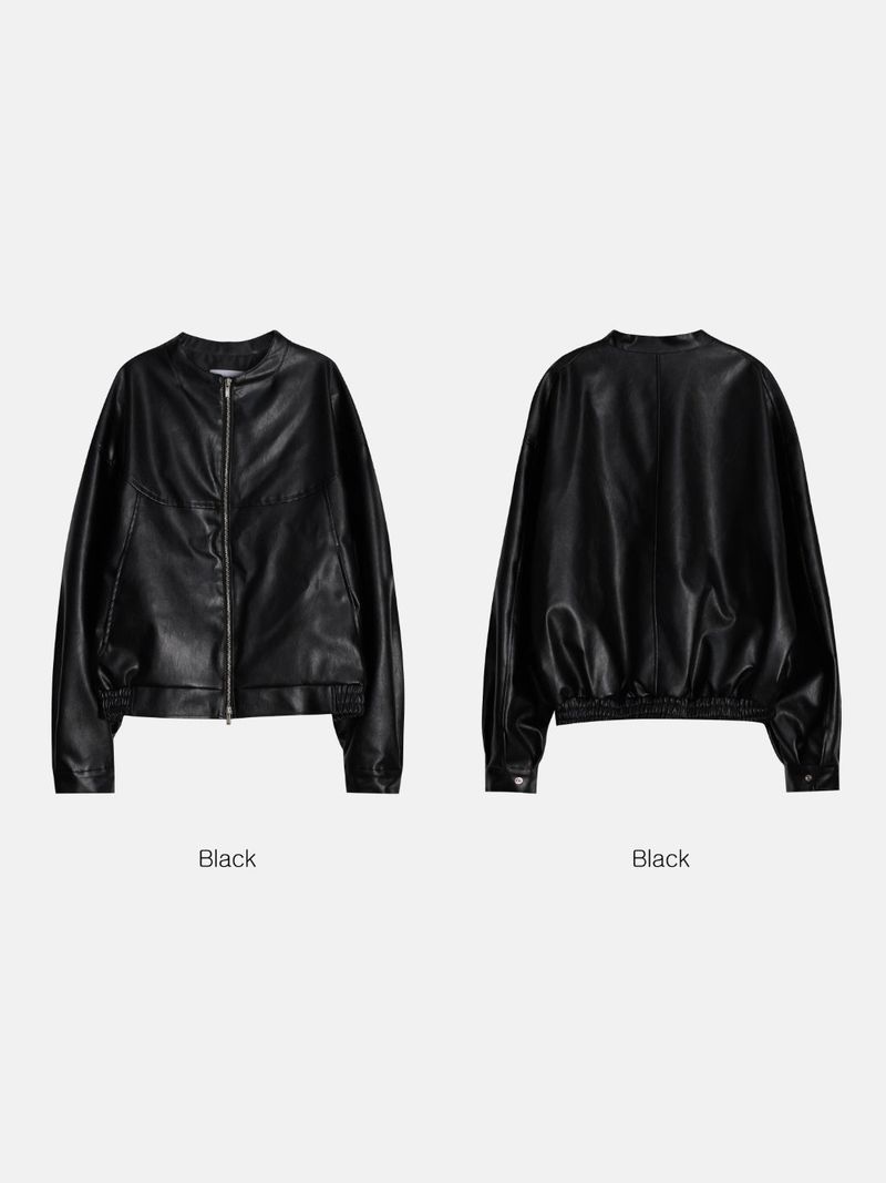 El Collarless Leather Jacket