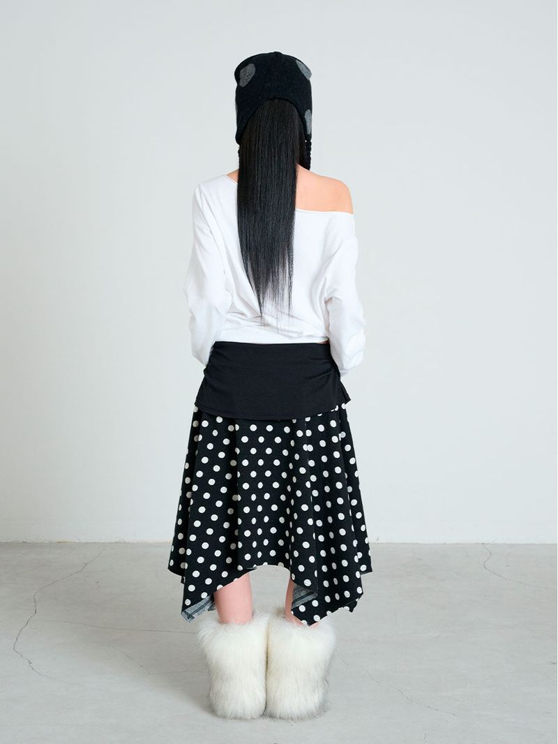 DOT SYMBOL UNBALANCED SKIRT