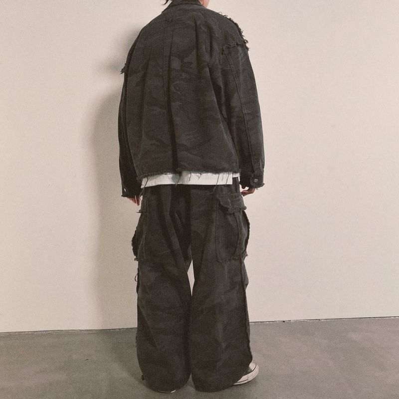 grunge camouflage cargo pants_charcoal