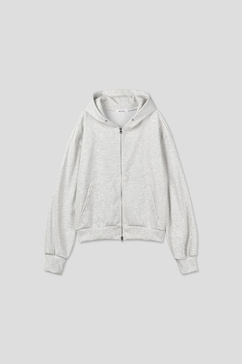 Lowell crop fingerhole hood zip-up