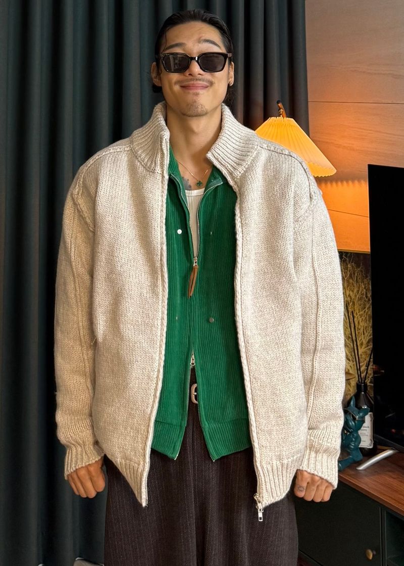 virstyle（ビルスタイル）の「Knit Padded Zip-Up Ver2 6COLOR（Tops）」