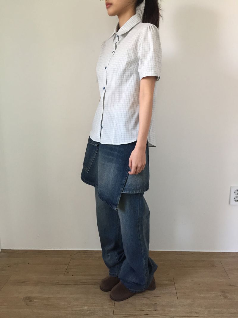 Low layered denim skirt (1color)