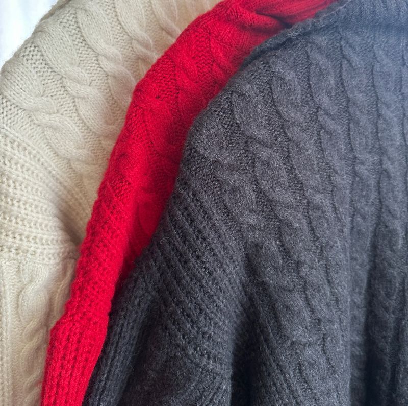 Wool fisher high neck cardigan 