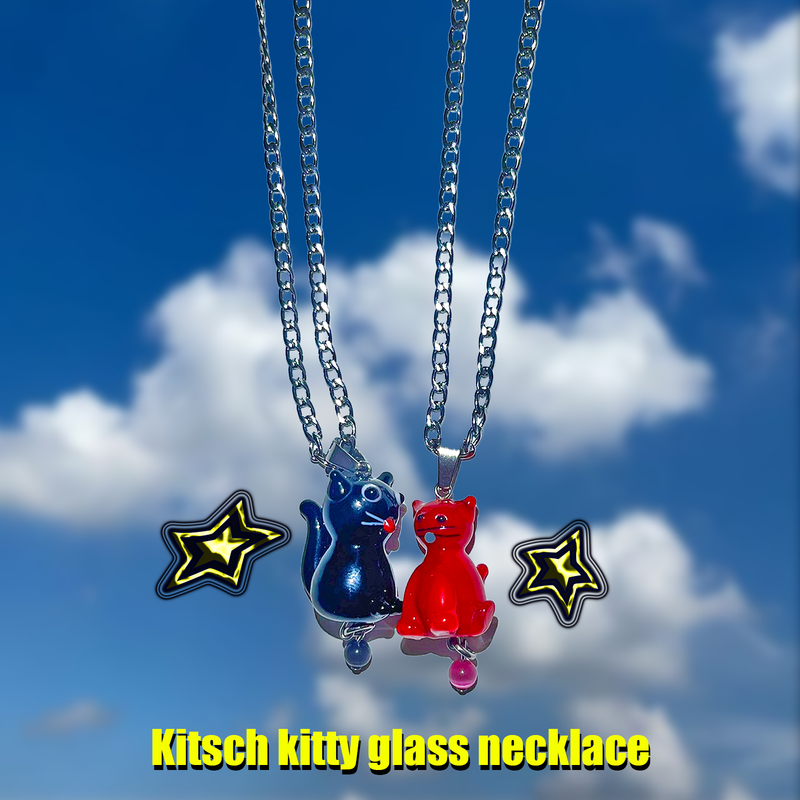 3amgang（スリーエイエムギャング）の「[Oneus Hwanwoog] Kitsch kitty glass necklace (2color)（Accessories）」