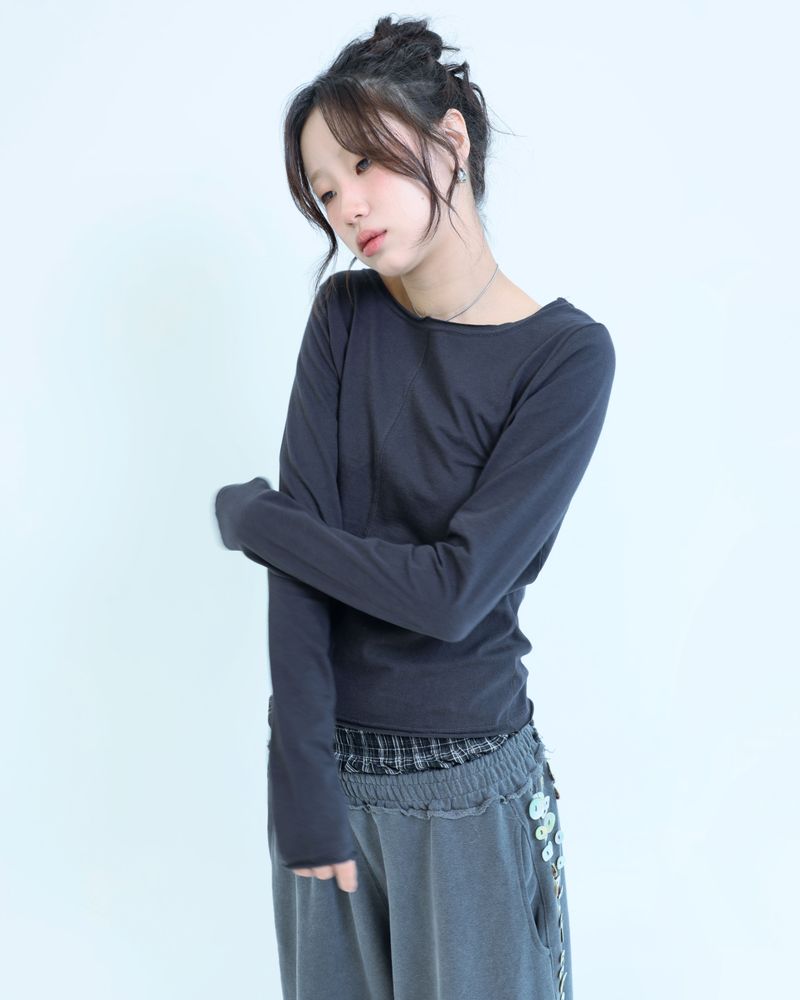 Stitched T-shirt - Dark Charcoal