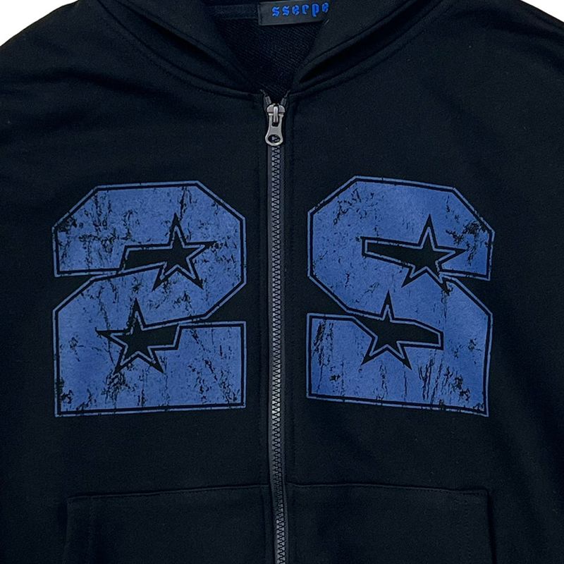 22 Hoodie Zip Up Black