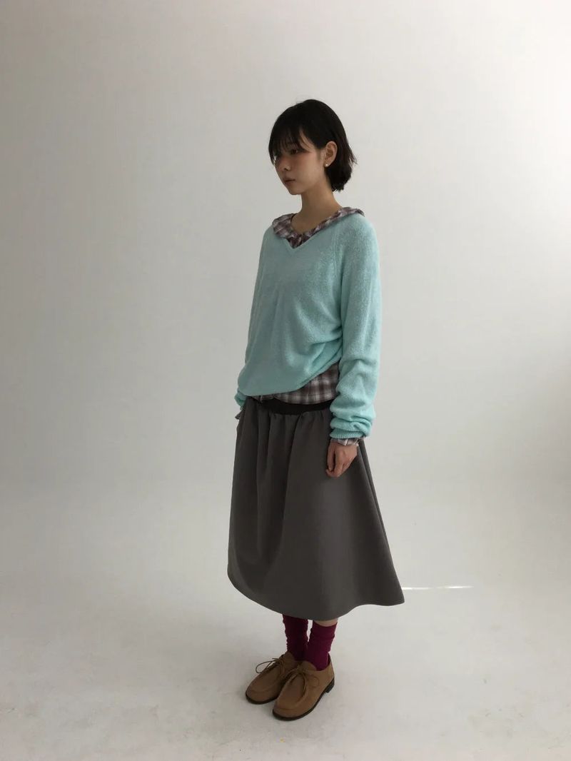 flap back pocket midi skirt (3color)