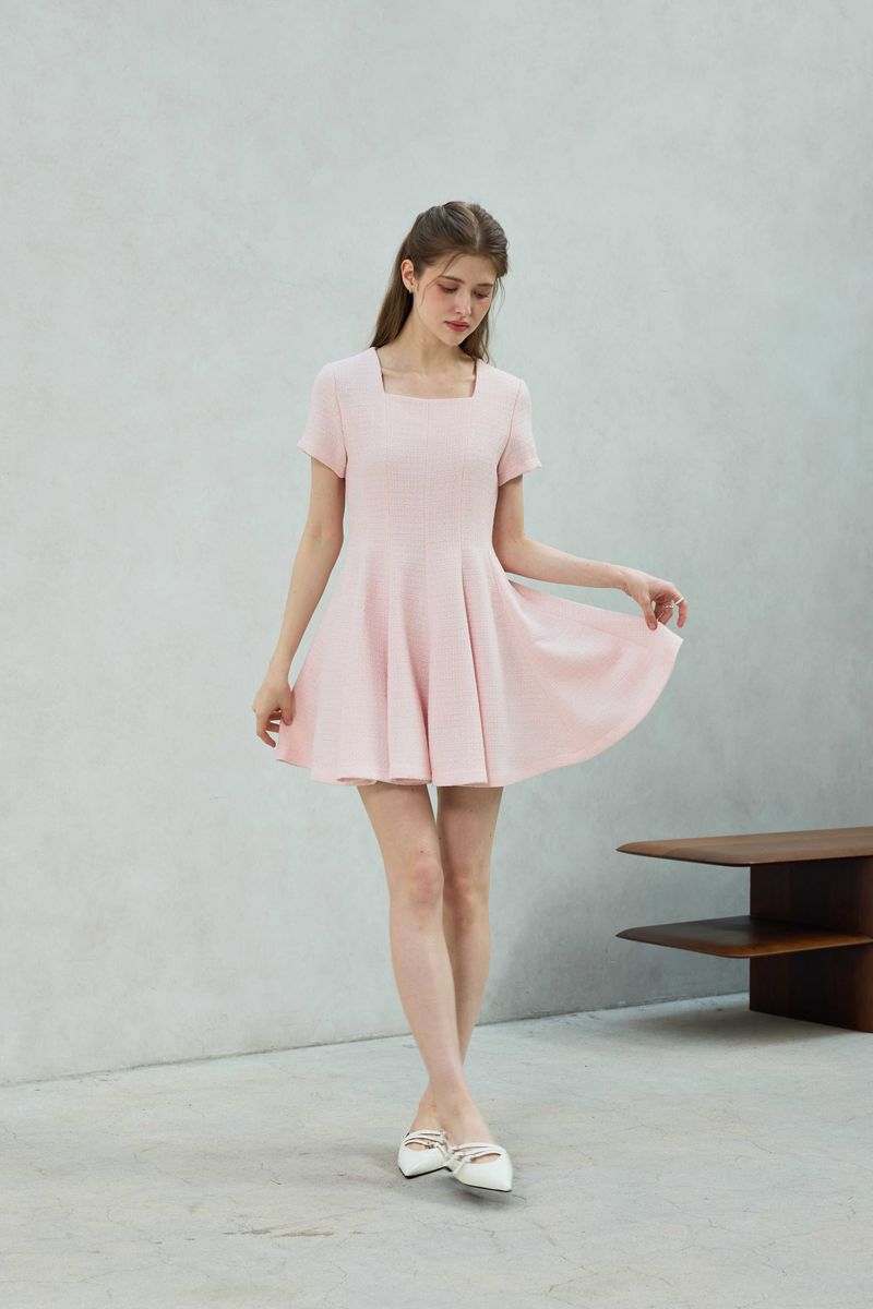 LANI TWEED DRESS / PINK