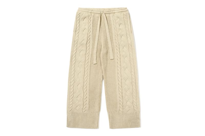 CABLE KNIT WIDE PANTS