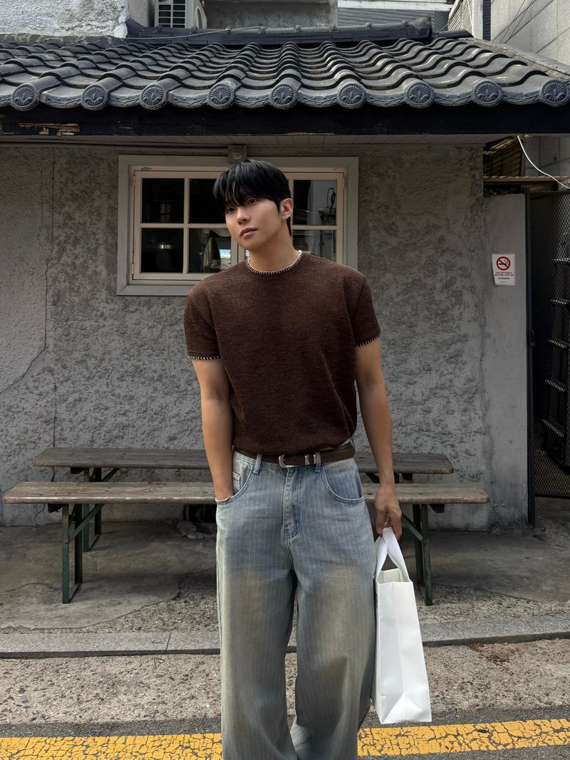 Fitz stripe denim pants