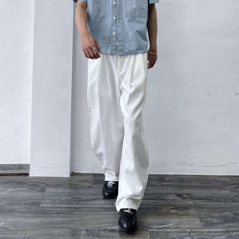 Double Pleat Full-Length Pants