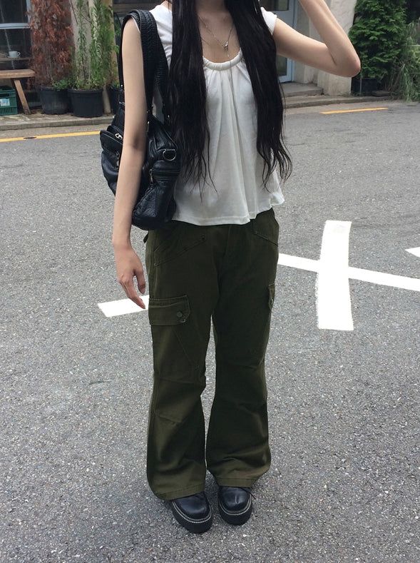 Sobi Stud Cargo Pocket Bootcut Pants