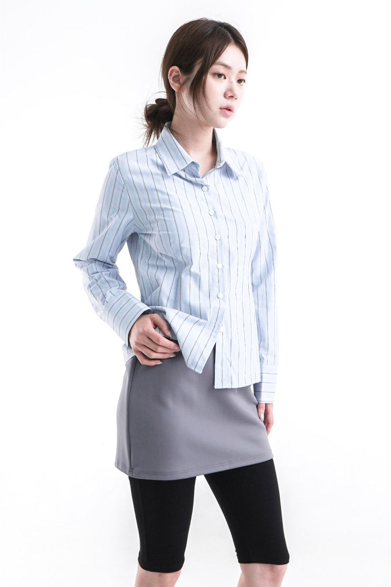  MIA STRIPE CROP SHIRT