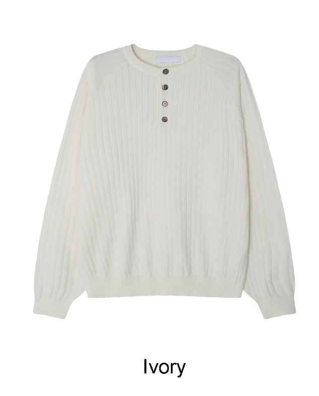 Revved henley neck knit