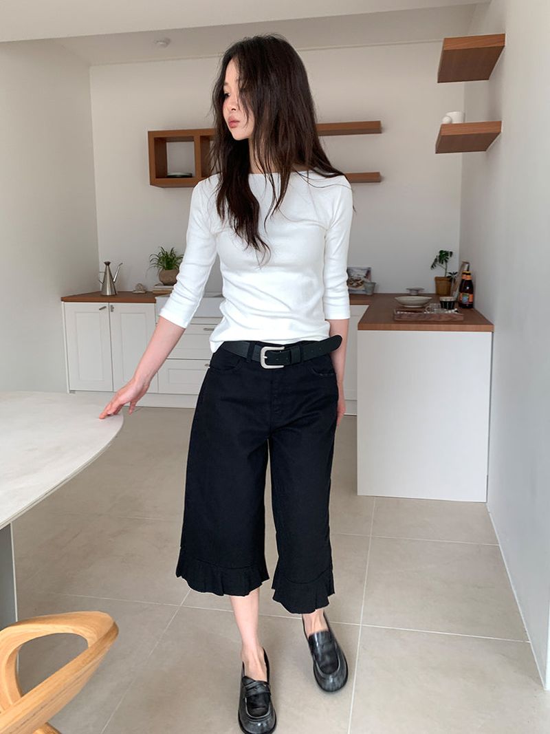 FRILL CAPRI PANTS (3C)