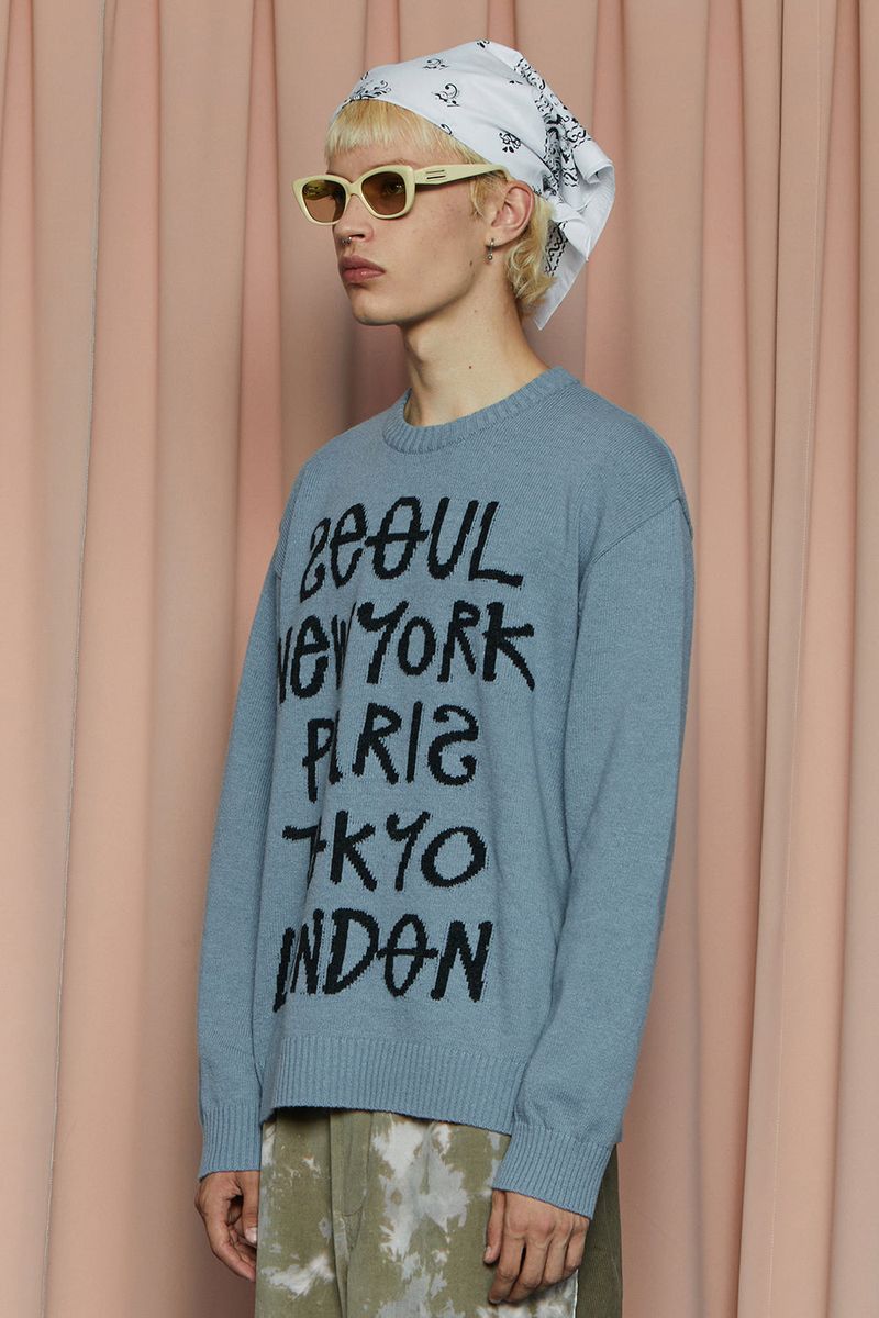 CITY ROUND KNIT / BLUE