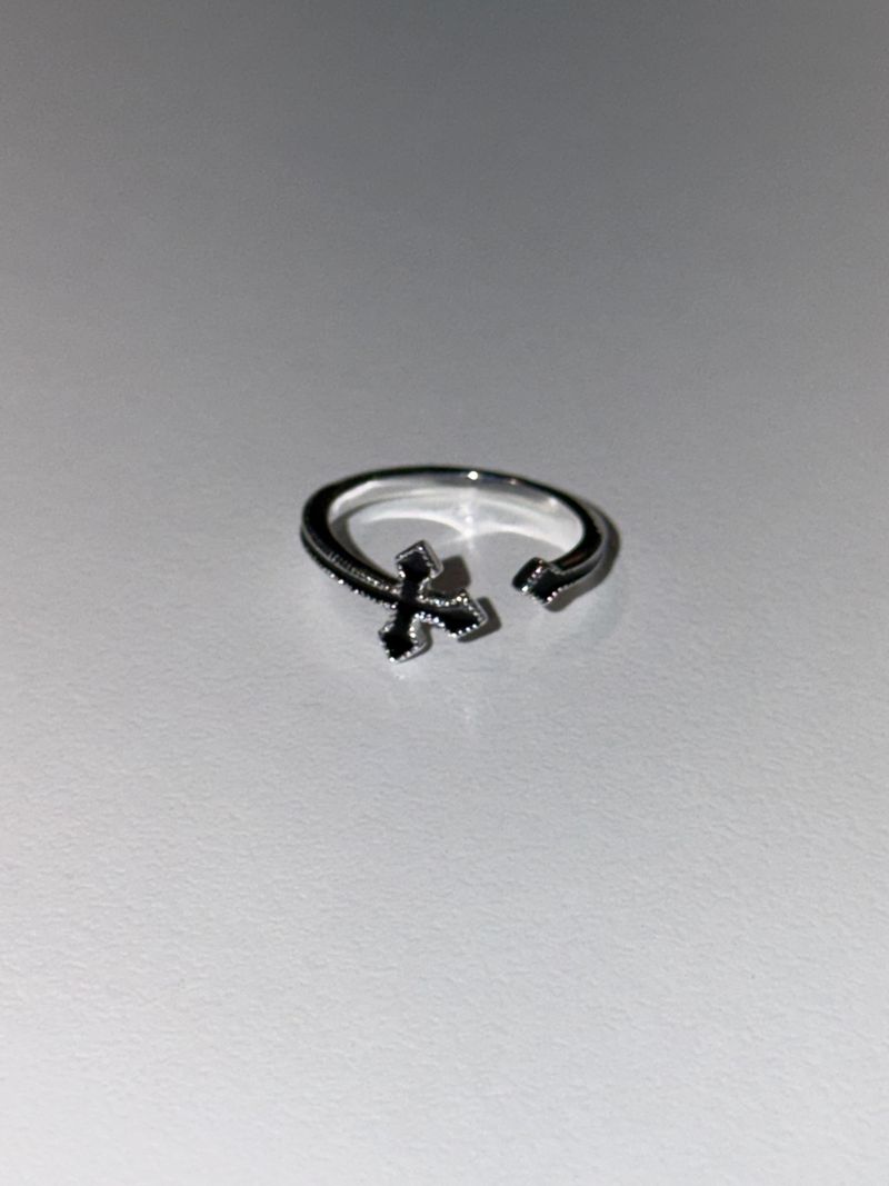 [925silver] Open cross ring (2color)