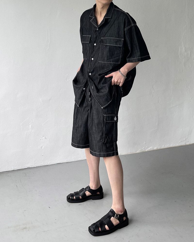 SI denim cargo shorts