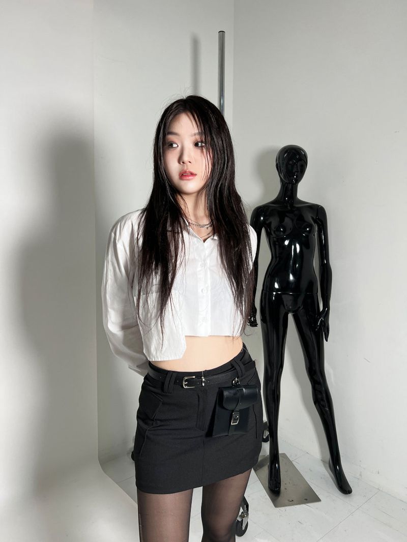 Mini pocket metal buckle belt (Black)