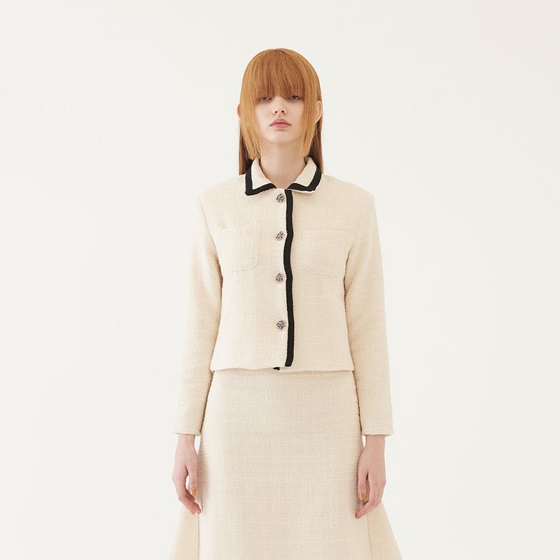 CROPPED TWEED JACKET (IVORY)
