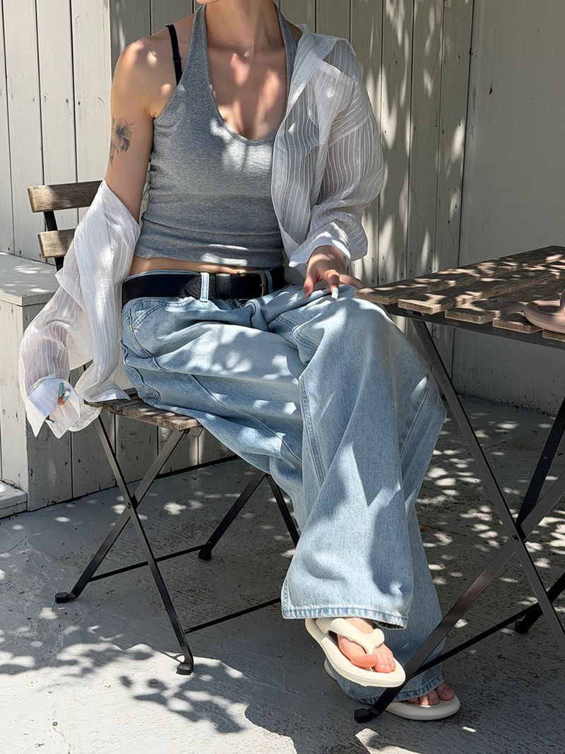 [Unisex] Cloud wide denim pants