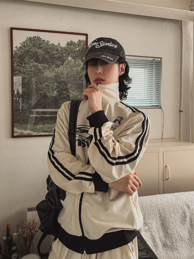 Spell velour color matching track jersey
