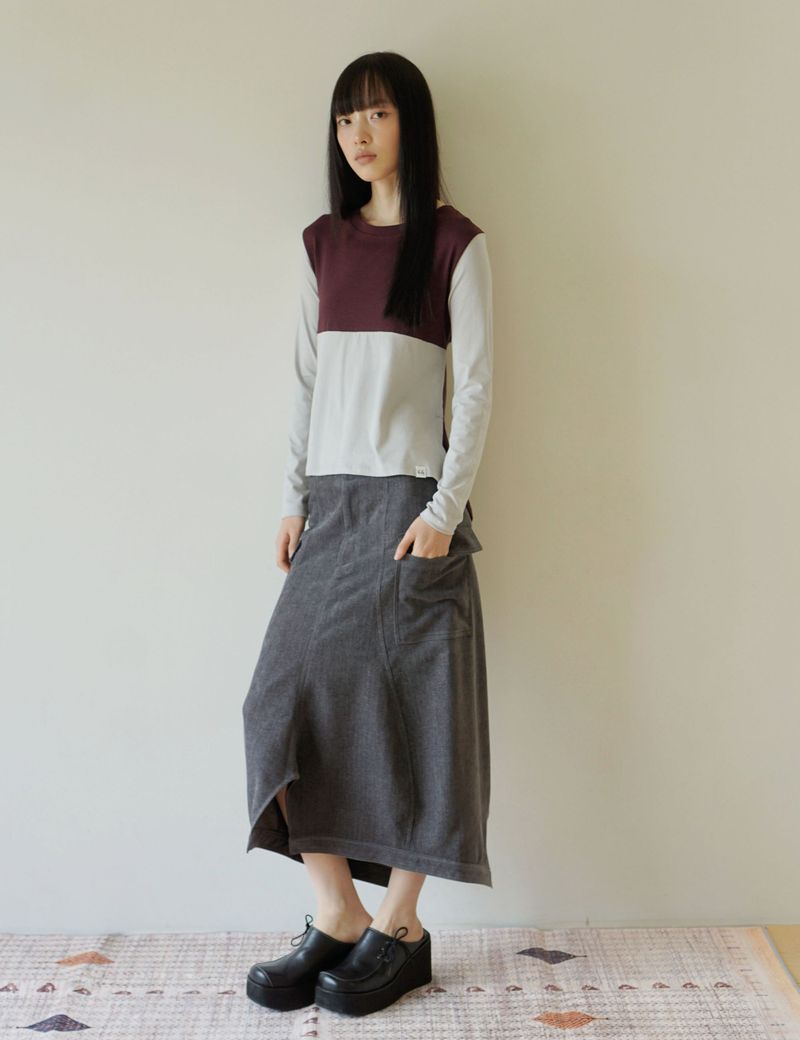 SOFT POCKET SKIRT(GREY)