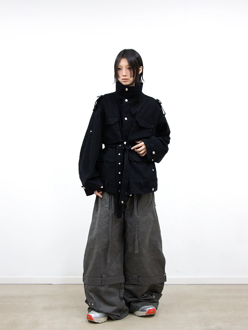 RELABEL (Dream Tailor) Adjustable Length Multi-Style Washed Distressed M65 Jacket