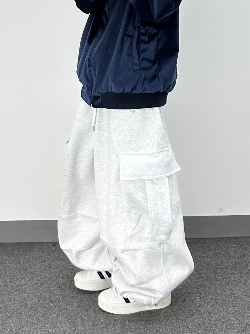 rugged fleece big balloon pants