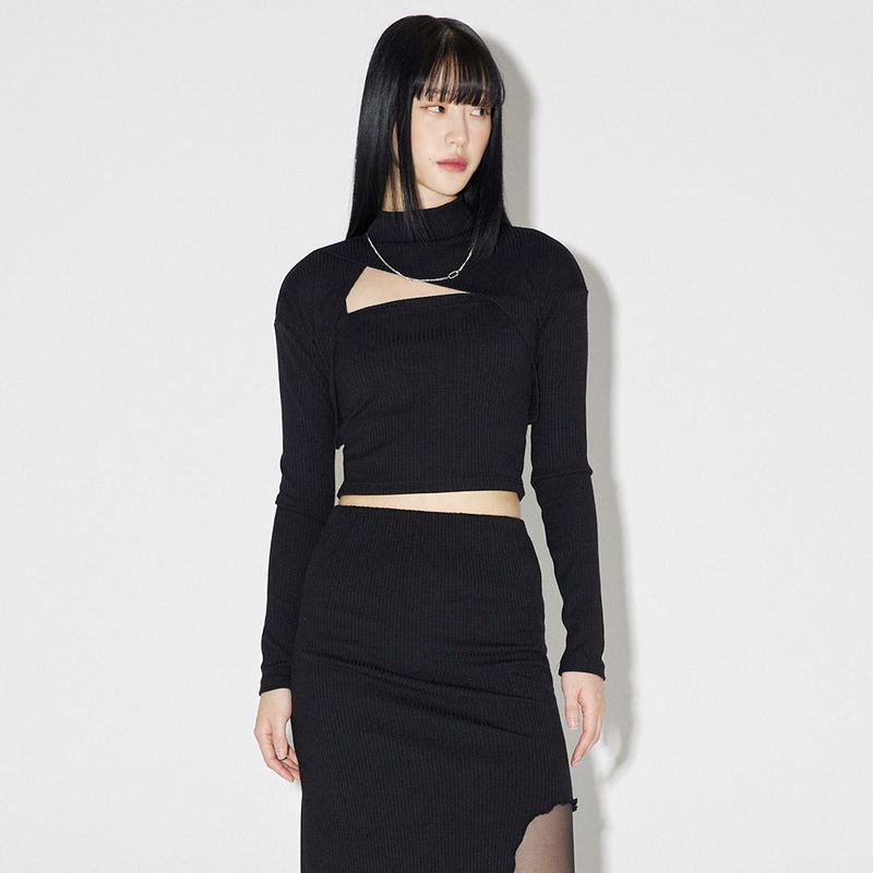 レイヤードラップボレロセット / Layered Wrap Bolero Set [BLACK]