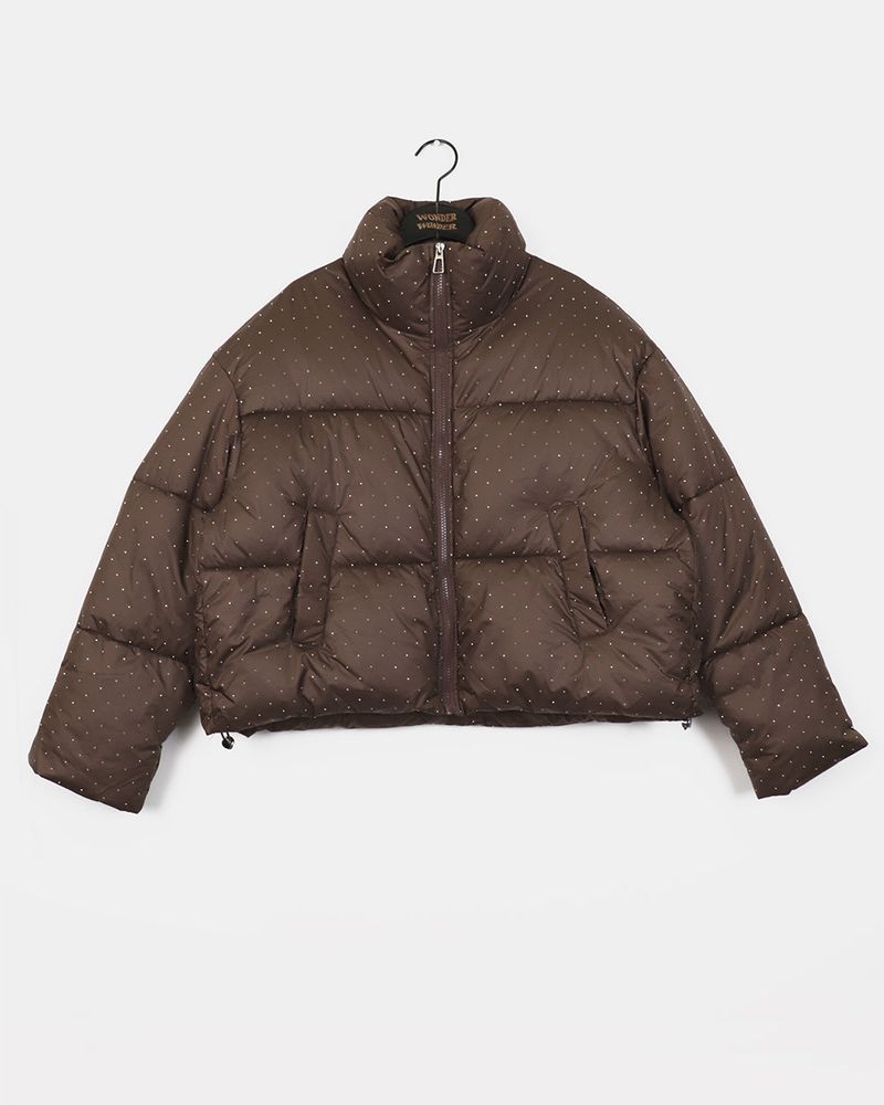 Kand cubic glittering wellon short padded coat