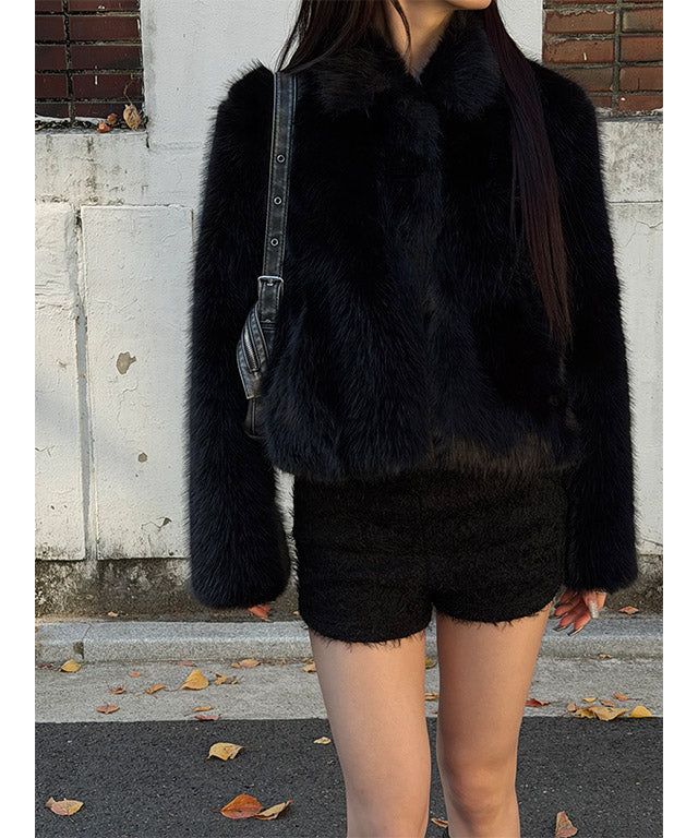 MUZESEOUL（ミューズソウル）の「[F/W] Hair collar fur jacket(2color)（Jackets/Outerwear）」