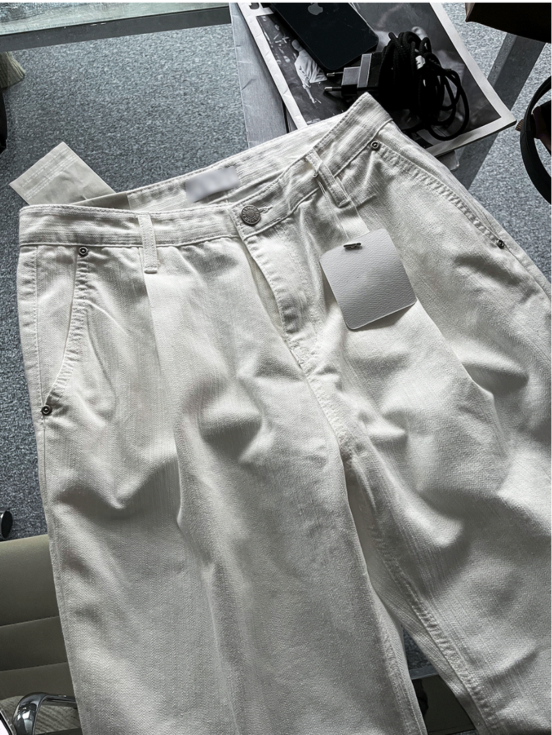 slob white wide denim pants