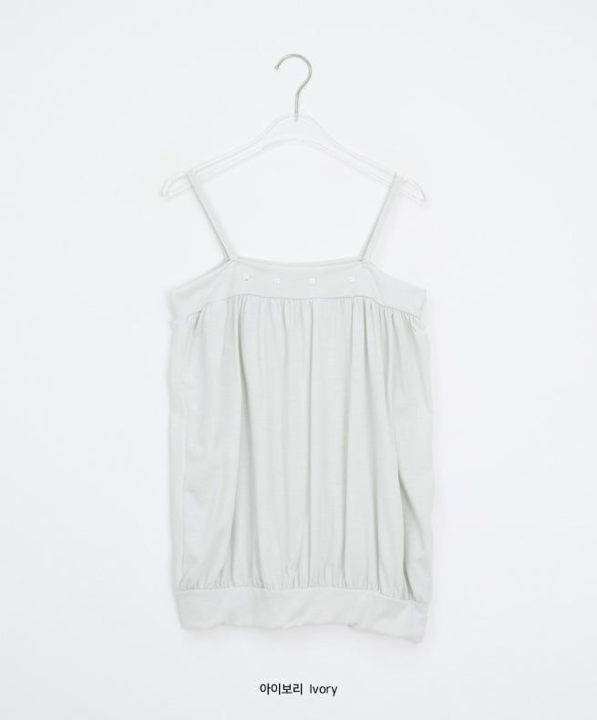 Micelle button balloon layered strap sleeveless