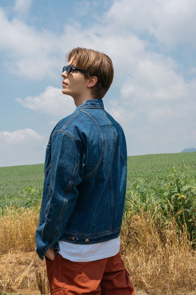 GUBIN（グビン）の「WASHED-LINE DENIM TRUCKER JACKET（Jackets/Outerwear）」