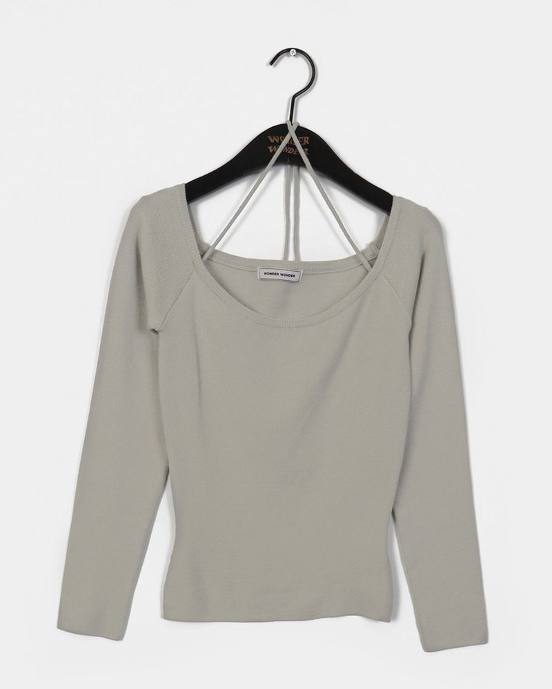 [MADE] Har Halter Strap Off-Shoulder Knitwear
