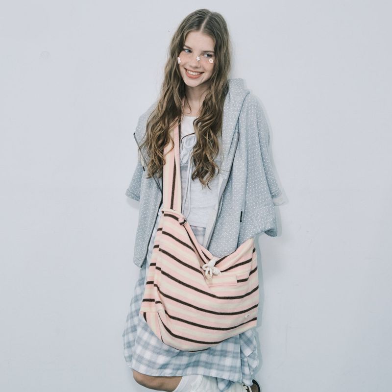 Stripe sling bag_pink