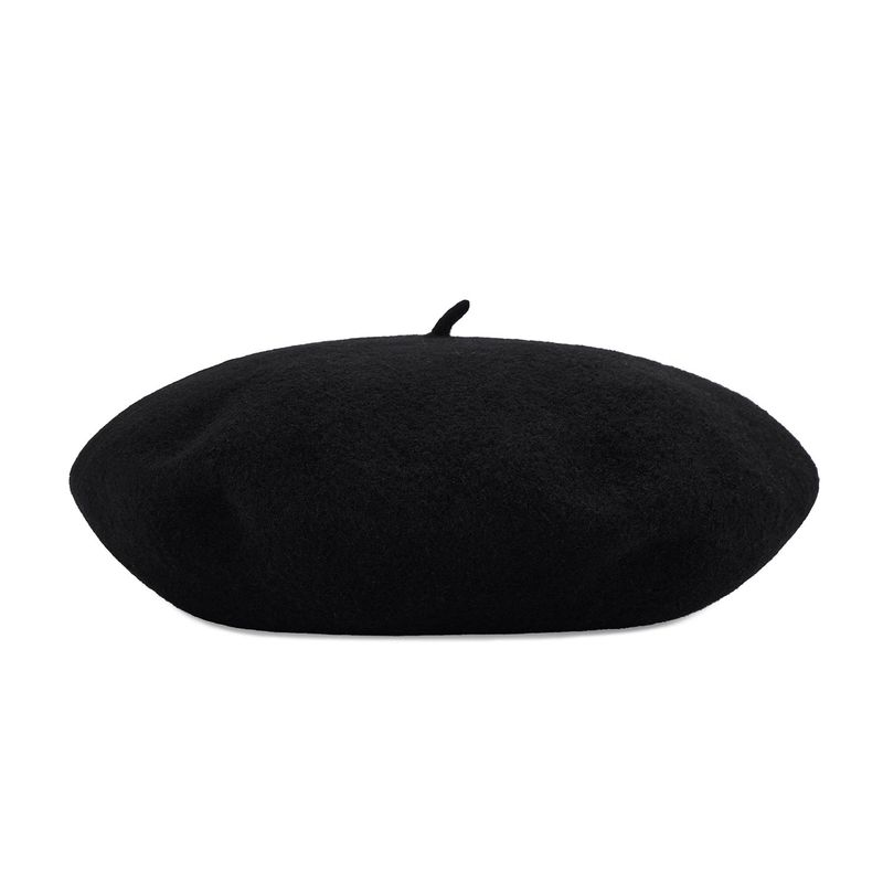 VARZAR Cursive Logo Wool Beret / Black