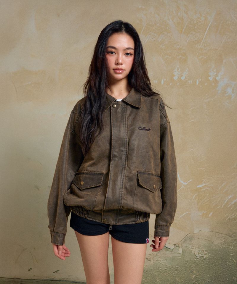 CALLOUT WASHED JACKET / BROWN