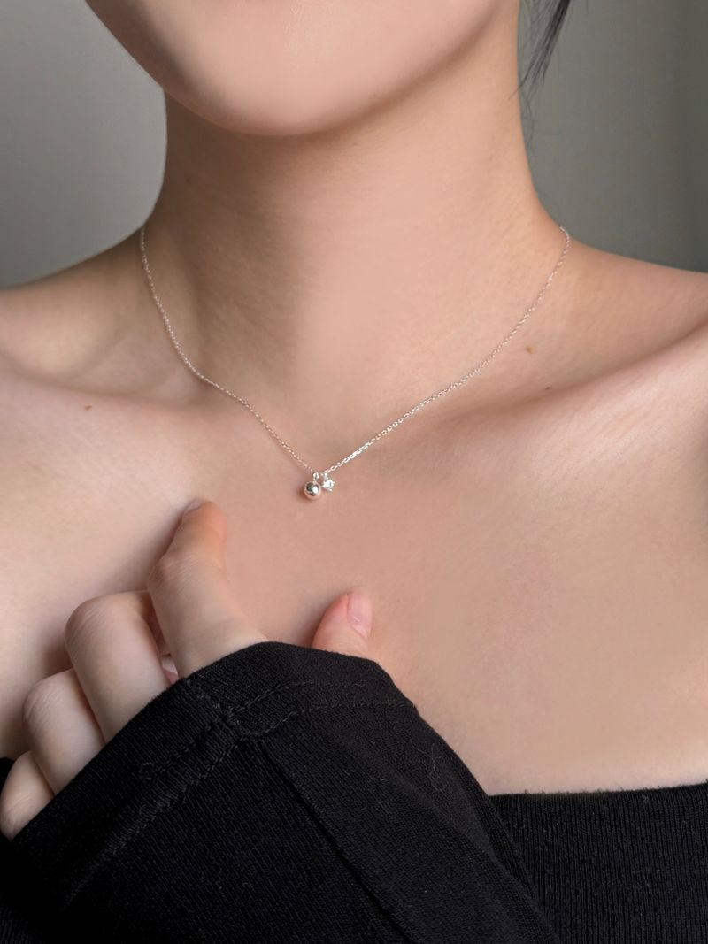 Blingmoon（ブリングムーン）の「[silver 925] mini ball cubic earring necklace set / daily guest look simple silver wedding（Accessories）」