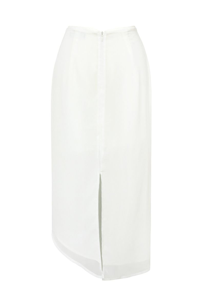 Lisha wrap long skirt (white)