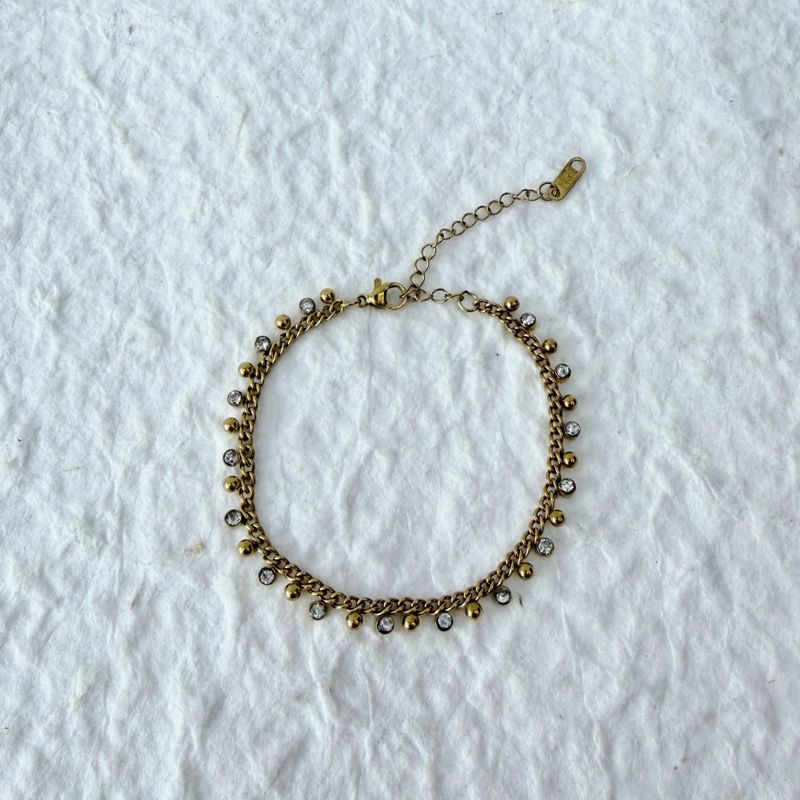 Crystal Bead Fringe Necklace